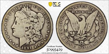 1891-CC $1 VG8