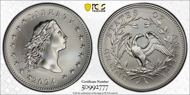 2024 Medal Flowing Hair Ag 230th Anniversary First Strike MS70