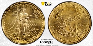 1998 $5 Gold Eagle MS70