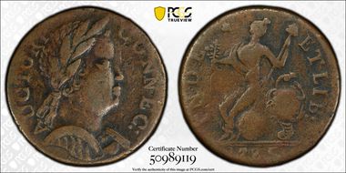 1785 CT 1/2P African Head, Miller 4.1-F.4 VF30BN