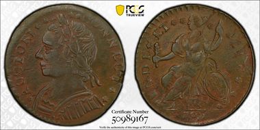 1787 CT 1/2P MB Left, Miller 15-F AU58BN