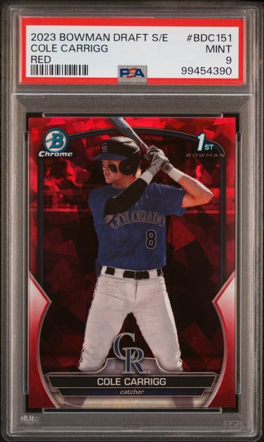 2023 Bowman Draft Sapphire #BDC151 Cole Carrigg front