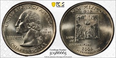 2008-D 25C New Mexico MS67