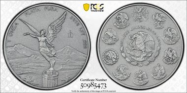 2018-Mo Onza Libertad Ag - Antiqued SP70