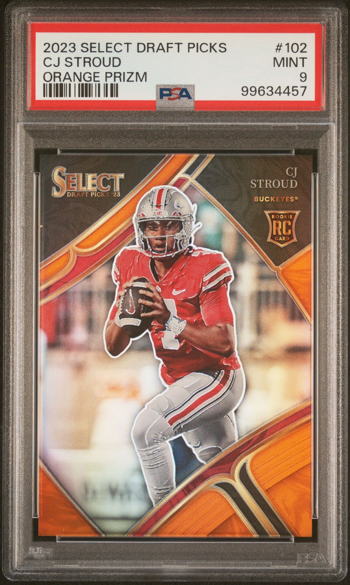 2023 Panini PANINI SELECT DRAFT PICKS ORANGE PRIZM #102 Cj Stroud front