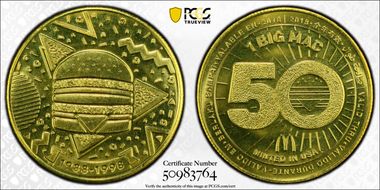 2018 Token 50th Ann. of Big Mac 90s Bold & Abstract Shapes MS67