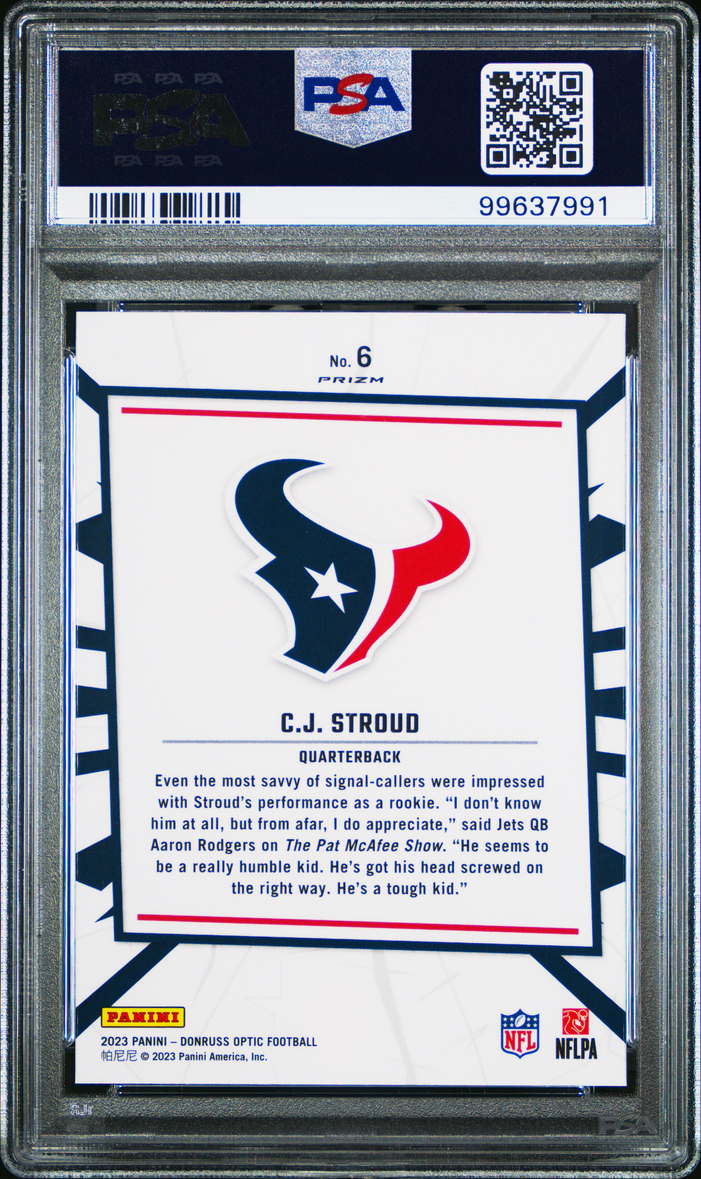 2023 Panini Donruss Optic My House! Cj Stroud #6 Nm-Mt 8 back