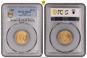 1906 20 Fr Gad-1064 F-534 MS64