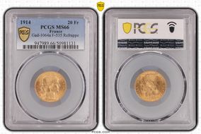 1914 20 Fr Gad-1064a F-535 Refrappe MS66