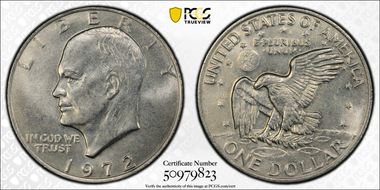 1972 $1 Type 2 MS62