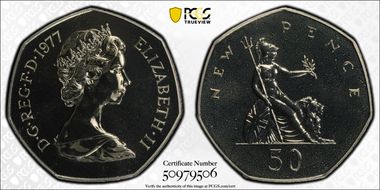 1977 50p S-H1 New Pence PR68