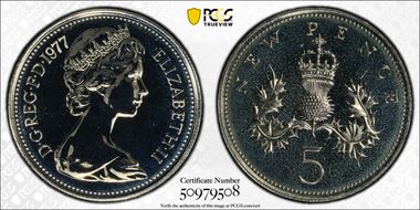 1977 5p S-D1 New Pence PR68