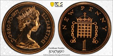 1977 1p S-B1 New Penny PR68RD