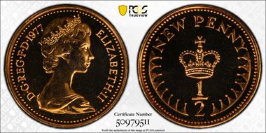 1977 1/2p S-A1 New Penny PR68RD