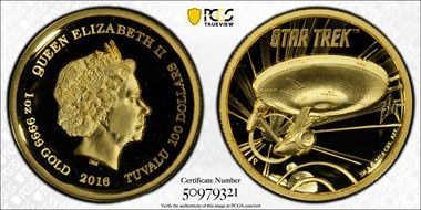 2016-P $100 Star Trek-Enterprise High Relief PR70DCAM