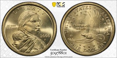2000-P SAC$1 Wounded Eagle, FS-901 MS65