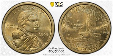 2000-P SAC$1 Wounded Eagle, FS-901 MS62