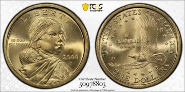 2000-P SAC$1 Wounded Eagle, FS-901 MS66