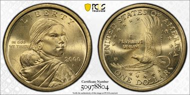 2000-P SAC$1 Wounded Eagle, FS-901 MS64