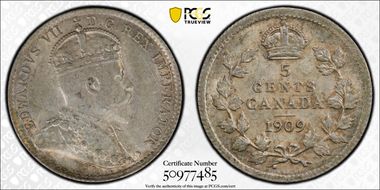 1909 5C Pointed Leaves MS62