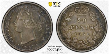 1858 20C Coinage ↑↓ AU50