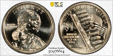 2024-D $1 Native American Position B First Strike MS67