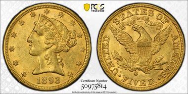 1893-O $5 MS63+