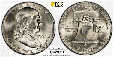 1961-D 50C MS65FBL