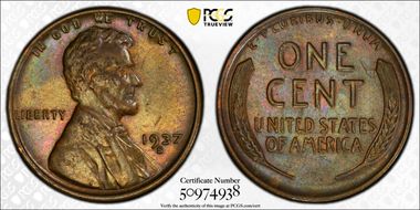 1937-S 1C AU58BN