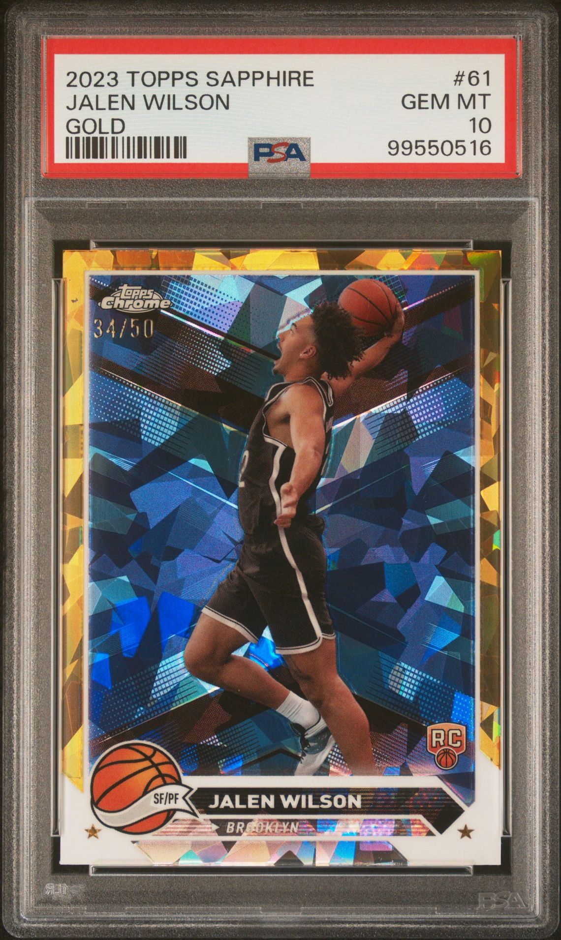 2023 Topps Chrome TOPPS CHROME SAPPHIRE EDITION GOLD #61 Jalen Wilson front