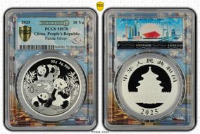 2025 10 Yn Panda Silver Asian City Shanghai FDoI MS70