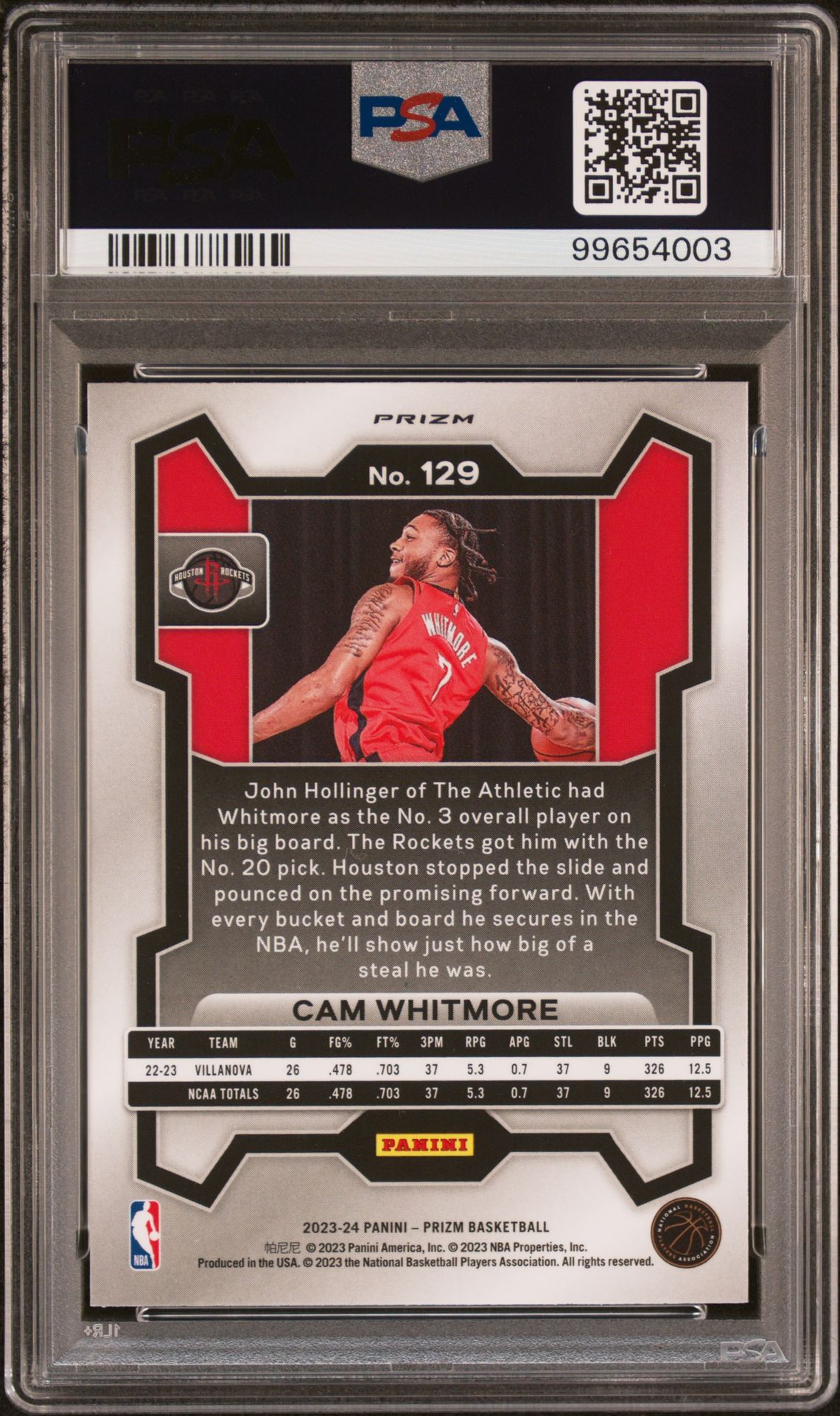 2023 Panini Prizm Cam Whitmore #129 (Pulsar) Nm 7 back