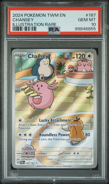 2024 POKEMON TWM EN-TWILIGHT MASQUERADE #187 CHANSEY ILLUSTRATION RARE (PSA 10) (PSA 10) – 99846855