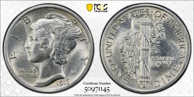 1916 10C Mercury MS63FB