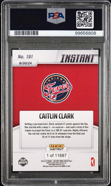 2024 Panini Instant Wnba Caitlin Clark #191 Nm 7 back