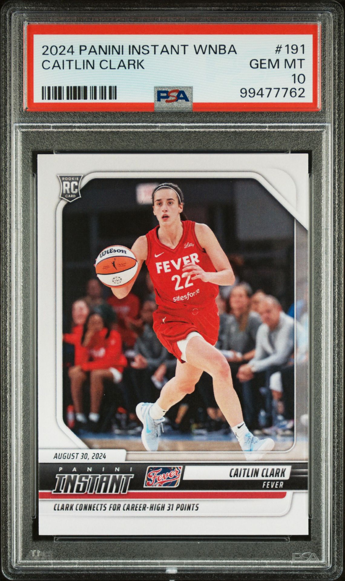 2024 Panini Instant Wnba Caitlin Clark #191 Gem Mt 10 front
