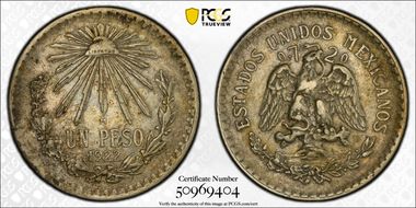 1922-M Peso KM-455  Ag XF45
