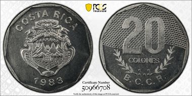 1983-BCCR 20 Col KM-216.1 MS66