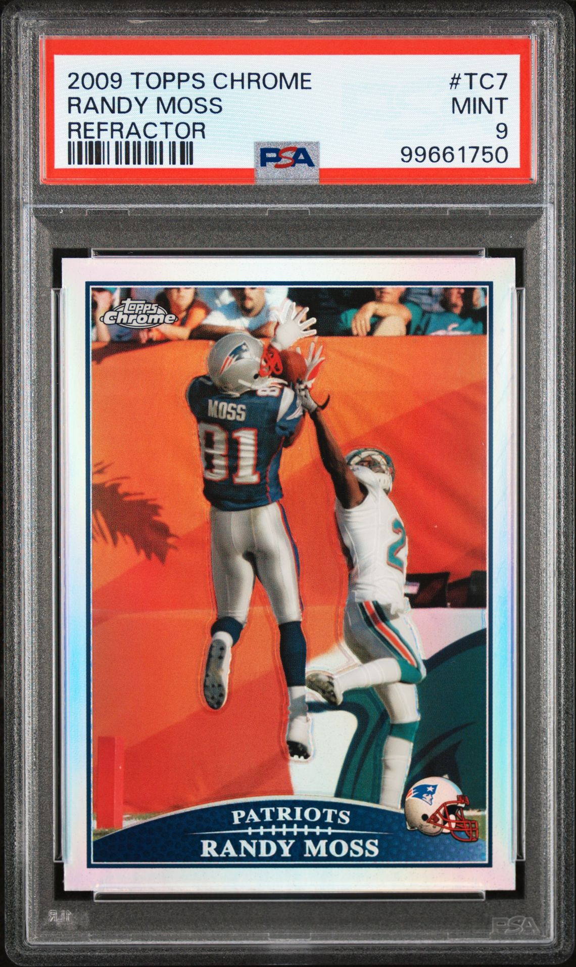 2009 Topps Chrome Randy Moss #Tc7 (Refractor) Mint 9 front