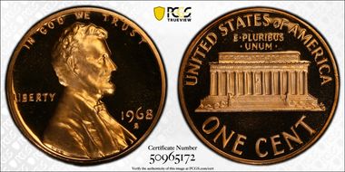 1968-S 1C PR69DCAM