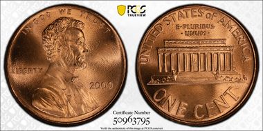 2000 1C "Cheerios" Cent MS67RD
