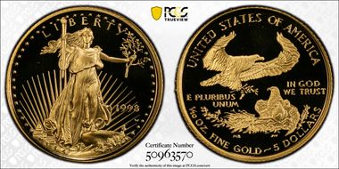 1998-W $5 Gold Eagle PR69DCAM