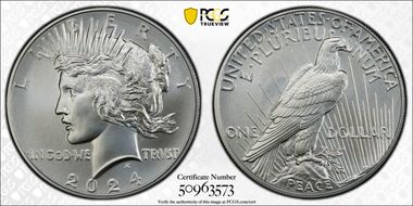 2024 $1 Peace Dollar MS70