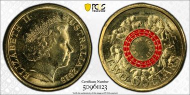 2015 $2 Lest We Forget Colorized MS66