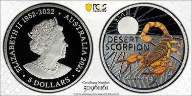 2023 $5 Desert Scorpion Colorized 1oz PR68DCAM