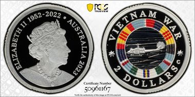 2023-C $2 Vietnam War Colorized  Ag PR69DCAM
