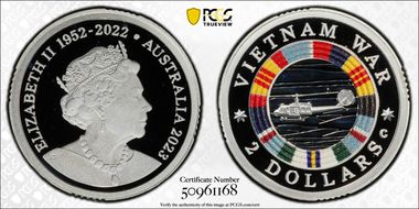 2023-C $2 Vietnam War Colorized  Ag PR69DCAM