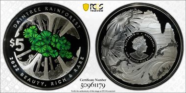 2022 $5 Daintree Rainforest Colorized PR70DCAM