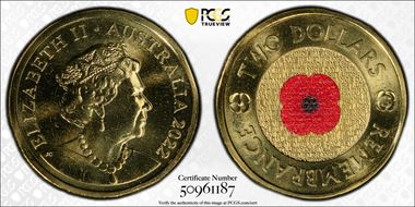 2022-C $2 Remembrance Day Colorized MS68