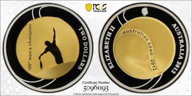 2012 $2 Australian Open 100th Ann. PR70DCAM